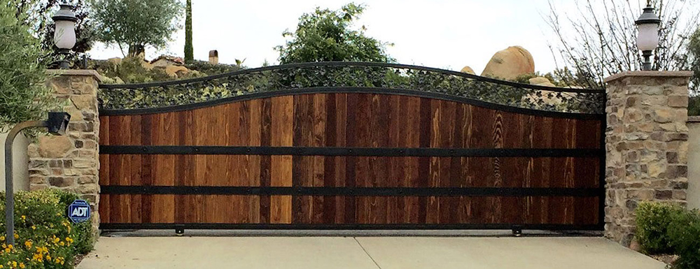 Custom Side Gate made of Wood & Wrought Iron