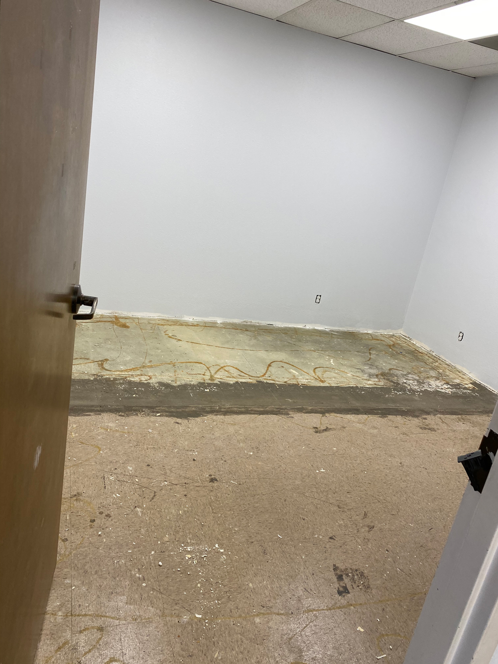 Second Office Room floor being stripped