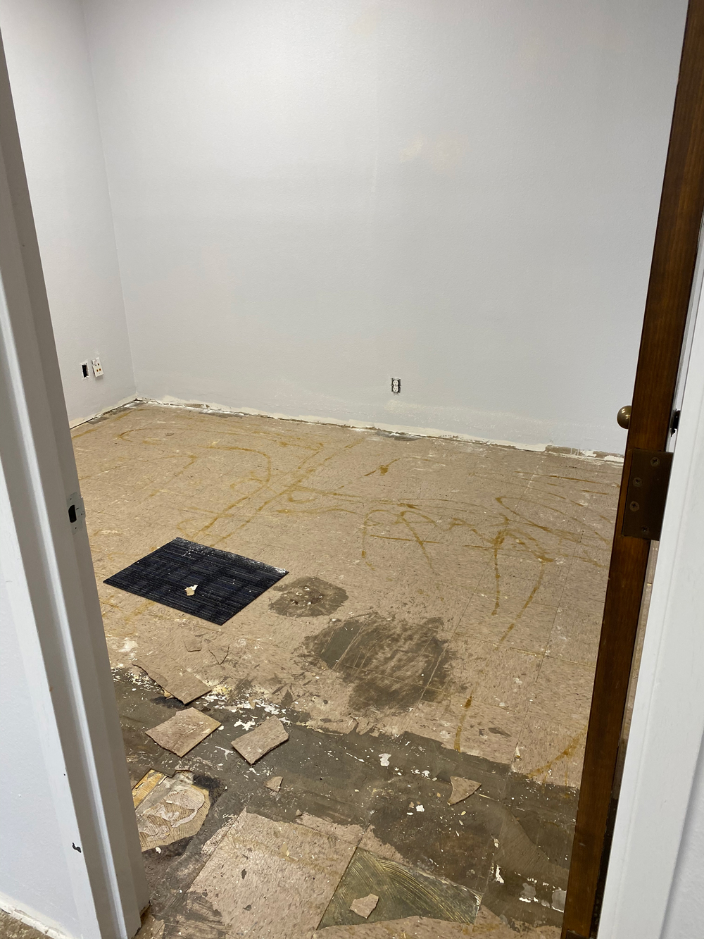 Second Office Room floor being stripped